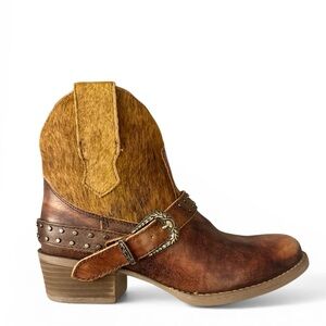 Sterling River Hair-On Hide Western Ankle Boots – Women’s 7